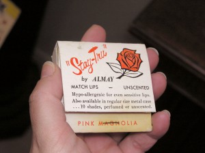 vintage matchbook with matches of pink magnolia almay lipstick