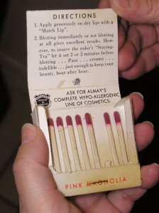 vintage stay-tru almay matchbook lipstick matches