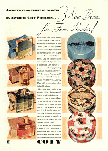 1939 coty powder box designs