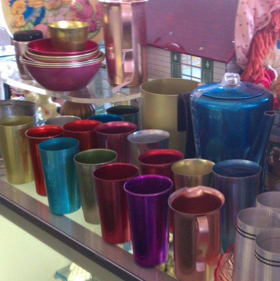 vintage colored aluminum antiques on broadway